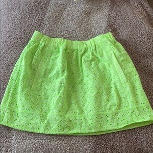 J. Crew Green Bubble Mini Skirt with Smocked Detail